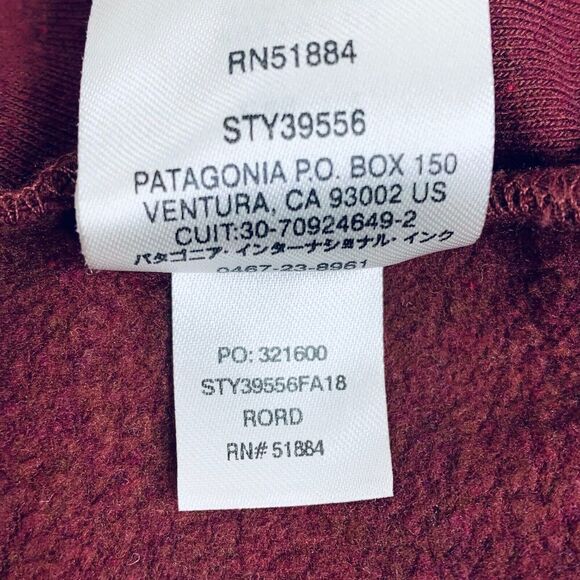 Patagonia Fitz Roy Bear Uprisal Hoodie Women Small Maroon 39556 EUC - Picture 6 of 7